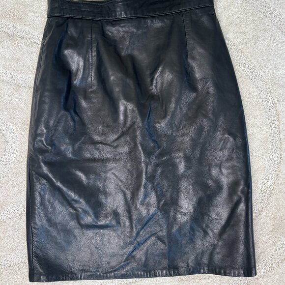 Vintage Leather Ann Taylor Miniskirt - Picture 1 of 3